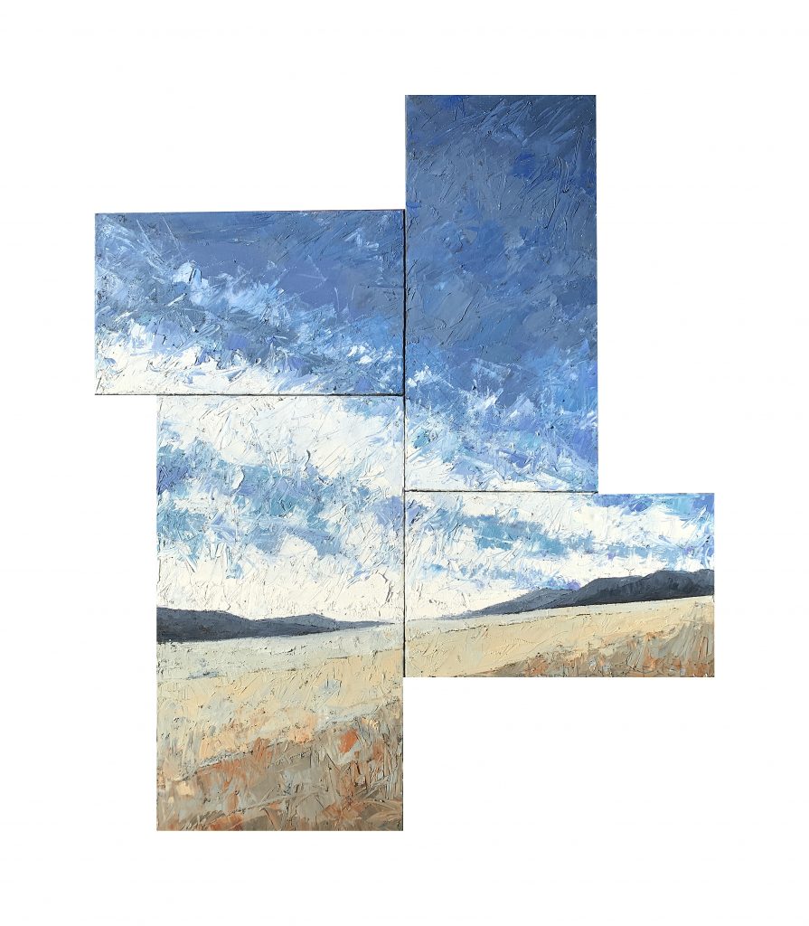 Blue and Beige Collective 42x34 4 Panels