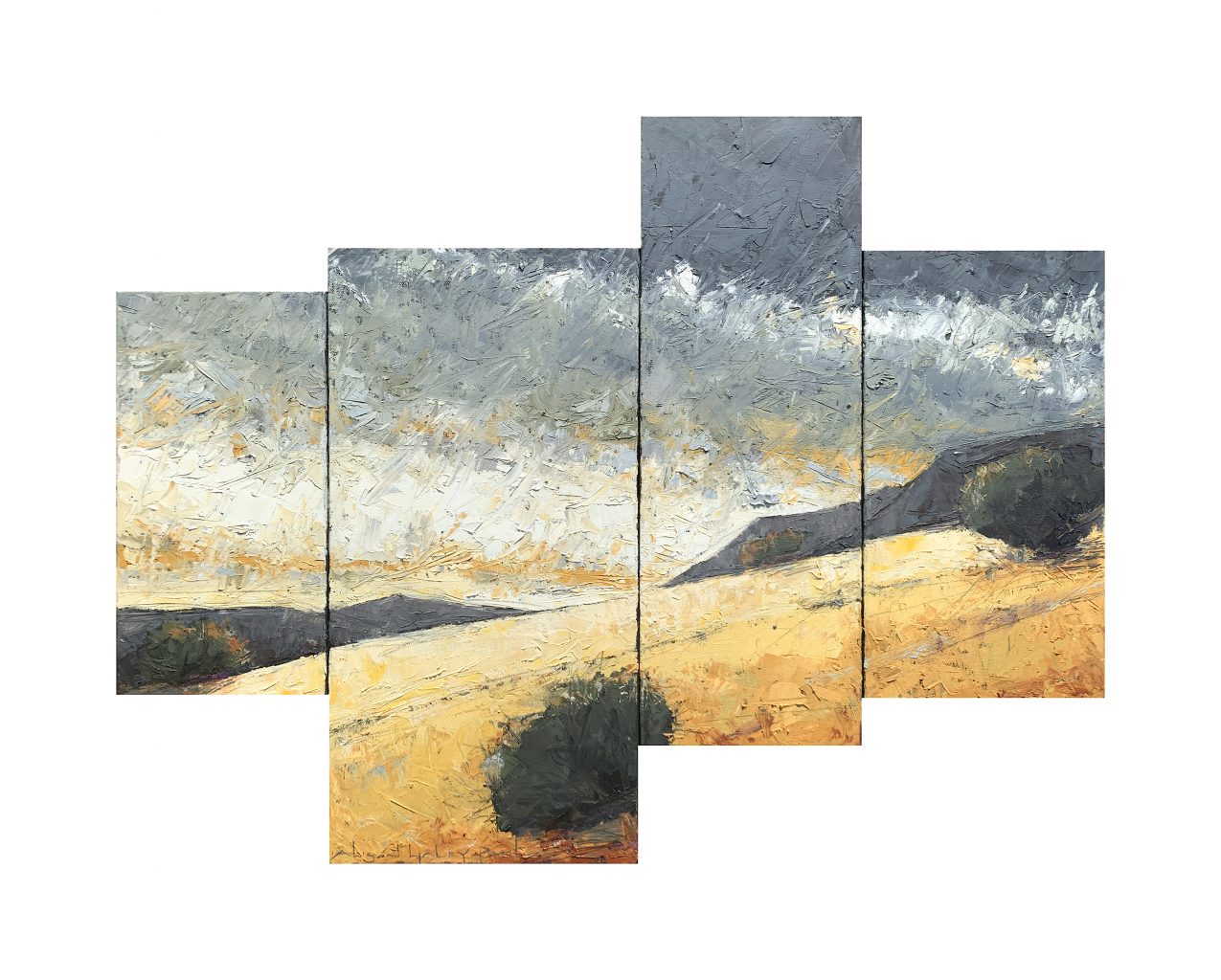 Gold and Grey Collective 27x36 4 Panels